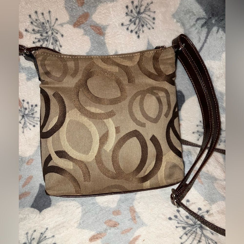 Minicci Tan and Brown Crossbody Bag with Front Pocket - Picture 6 of 7